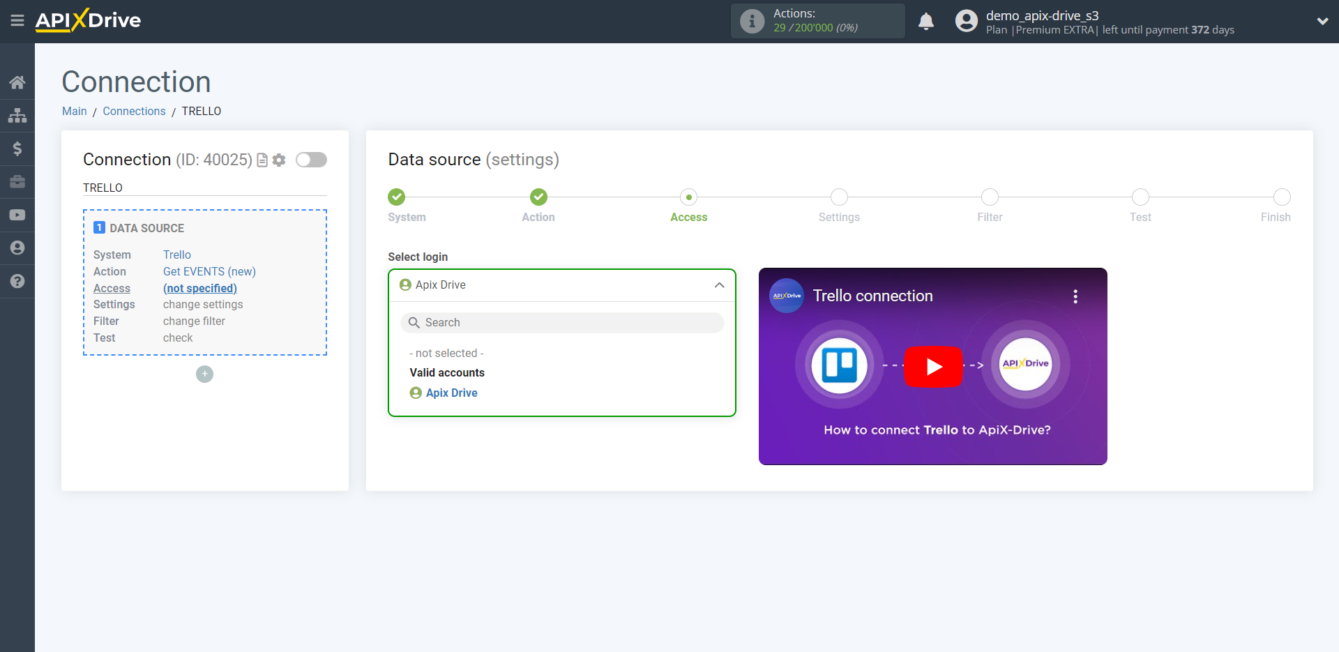 How to Connect Trello as Data Source | Account selection How to Connect Trello as Data Source | Account selection