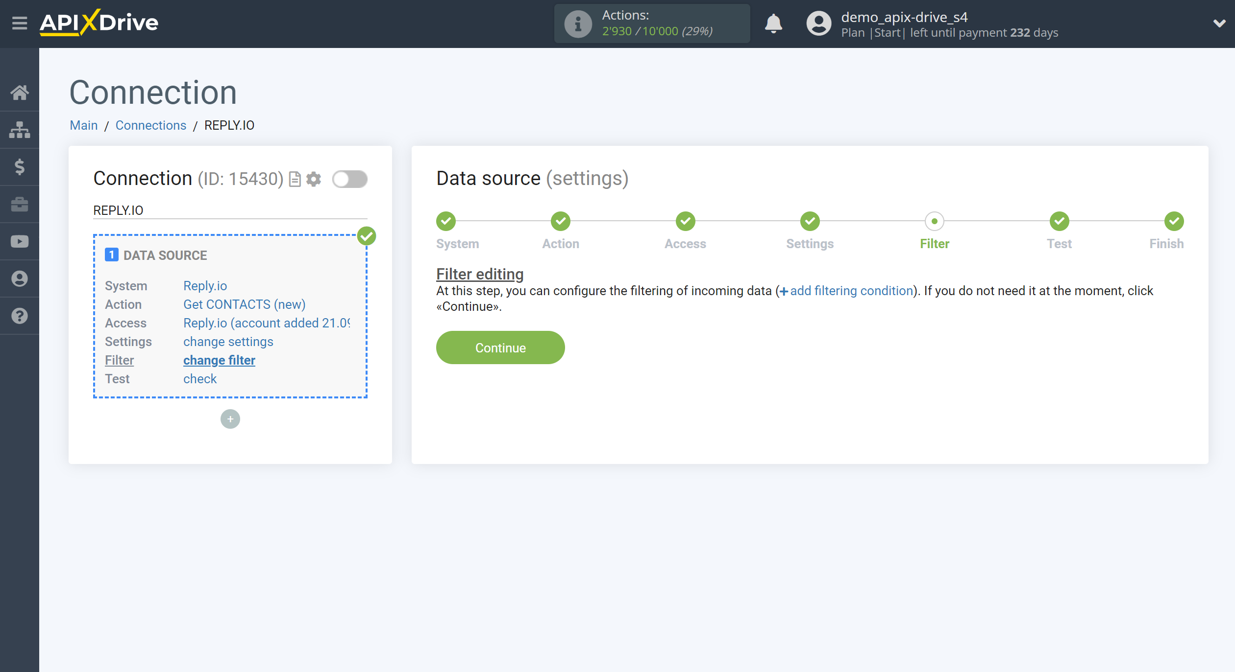 How to Connect Reply.io as Data Source | Data filter How to Connect Reply.io as Data Source | Data filter