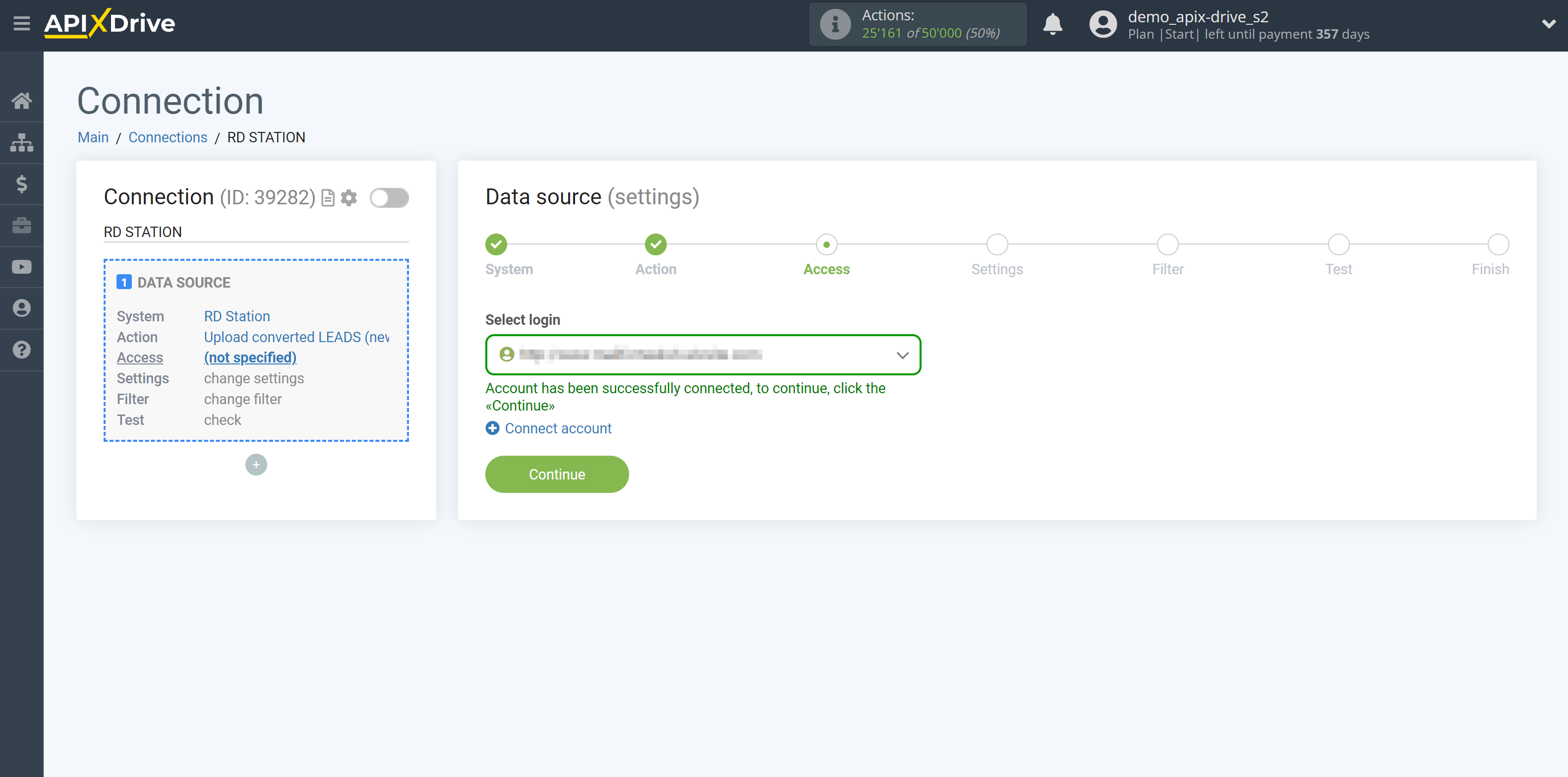 How to Connect RD Station as Data Source | Select account How to Connect RD Station as Data Source | Select account
