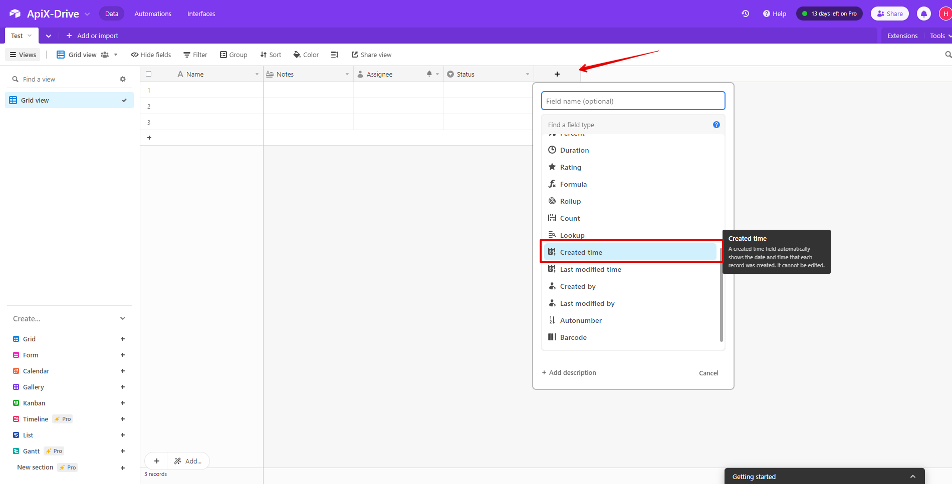 How to Connect AirTable as Data Source | Selecting the Created time column How to Connect AirTable as Data Source | Selecting the Created time column