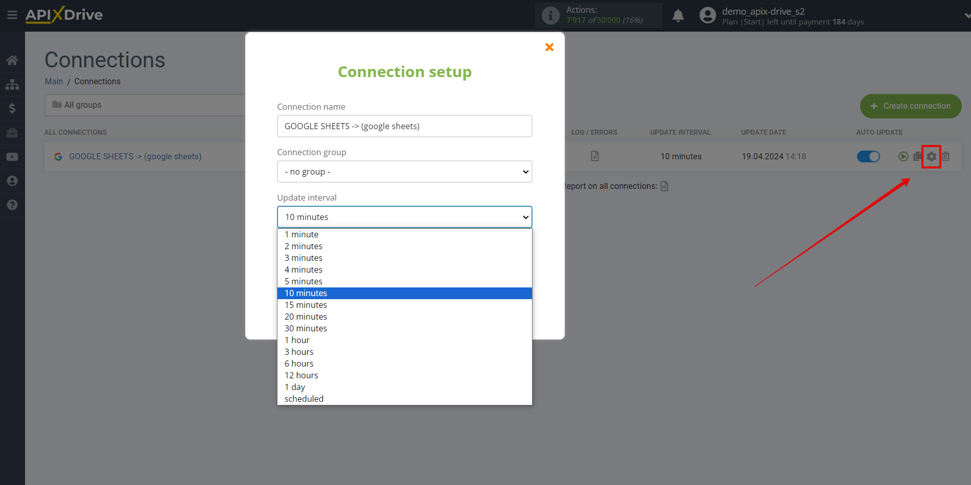 Setting up an Google Sheets to Update rows | Update interval Setting up an Google Sheets to Update rows | Update interval