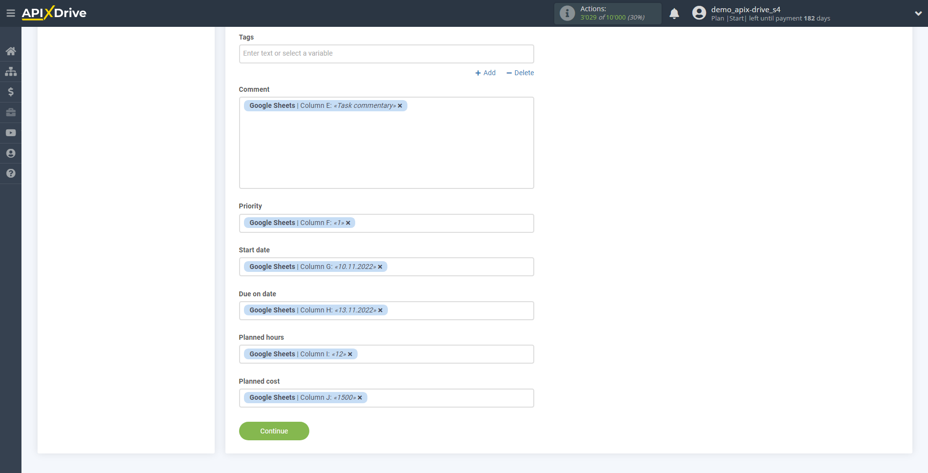 How to Connect Worksection as Data Destination | Assigning fields How to Connect Worksection as Data Destination | Assigning fields