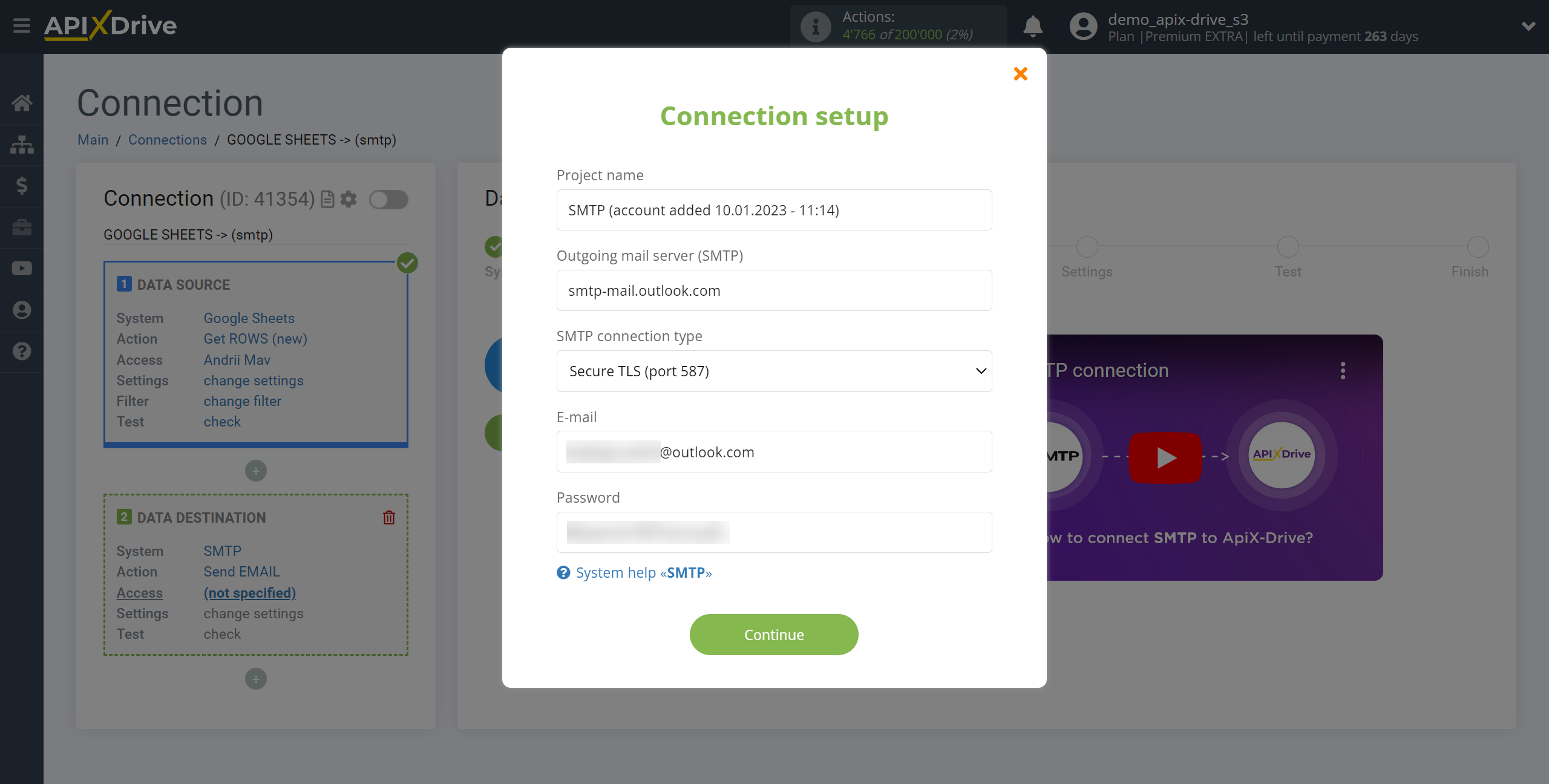 How to Connect SMTP as Data Destination | Data entry How to Connect SMTP as Data Destination | Data entry