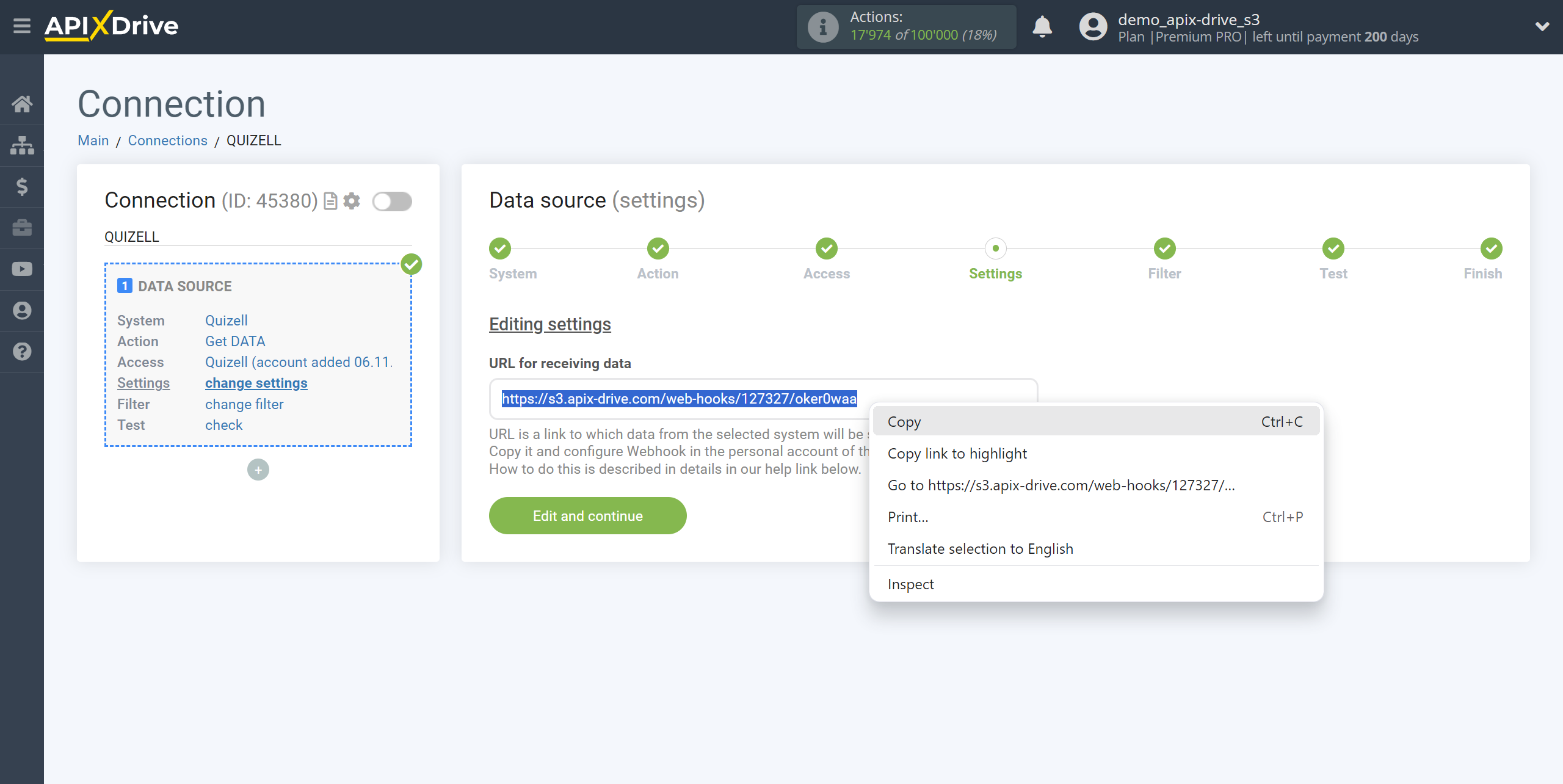 How to Connect Quizell as Data Source | Copying a link to receiving data How to Connect Quizell as Data Source | Copying a link to receiving data