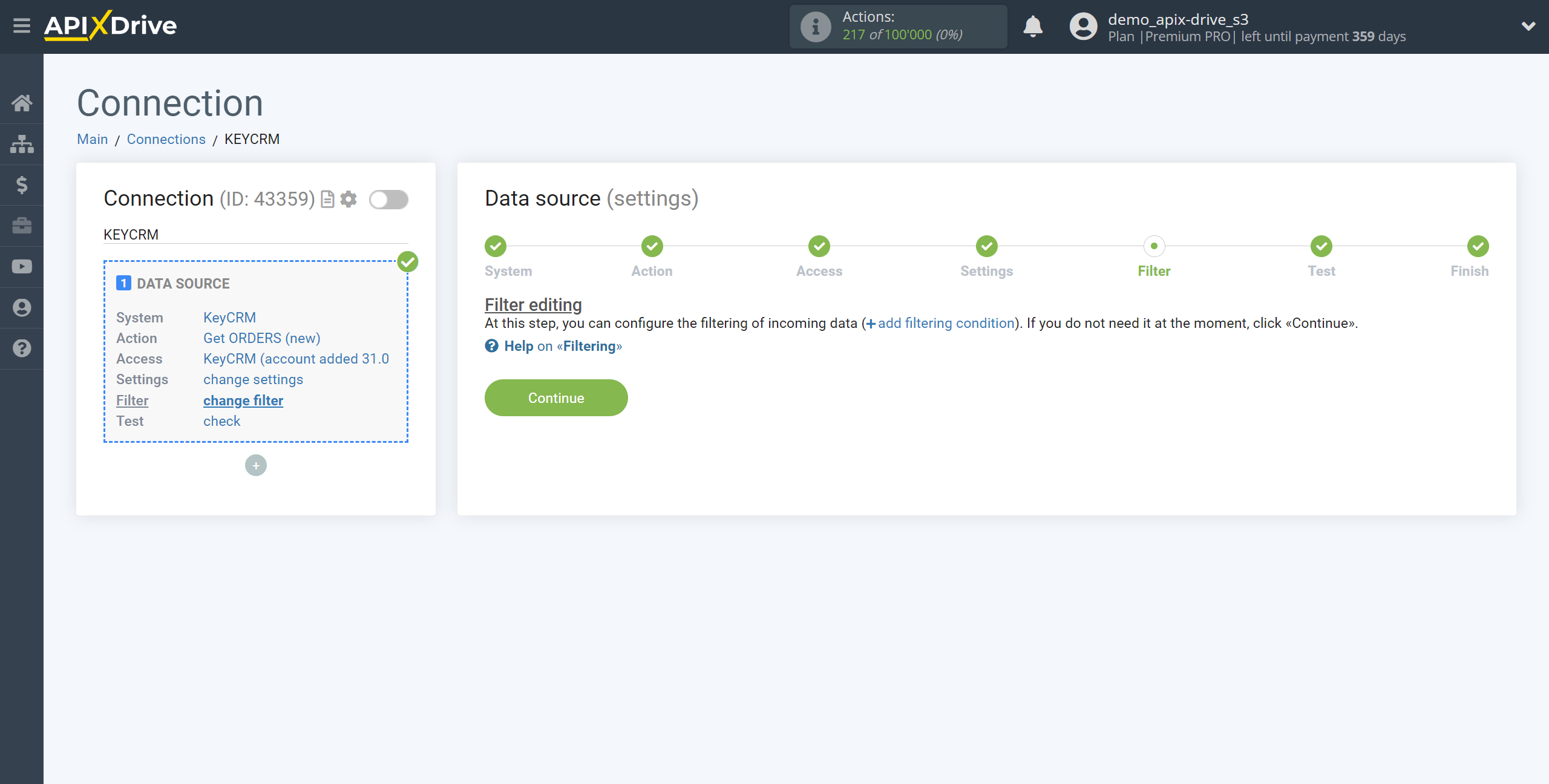 How to Connect KeyCRM as Data Source | Data Filter How to Connect KeyCRM as Data Source | Data Filter