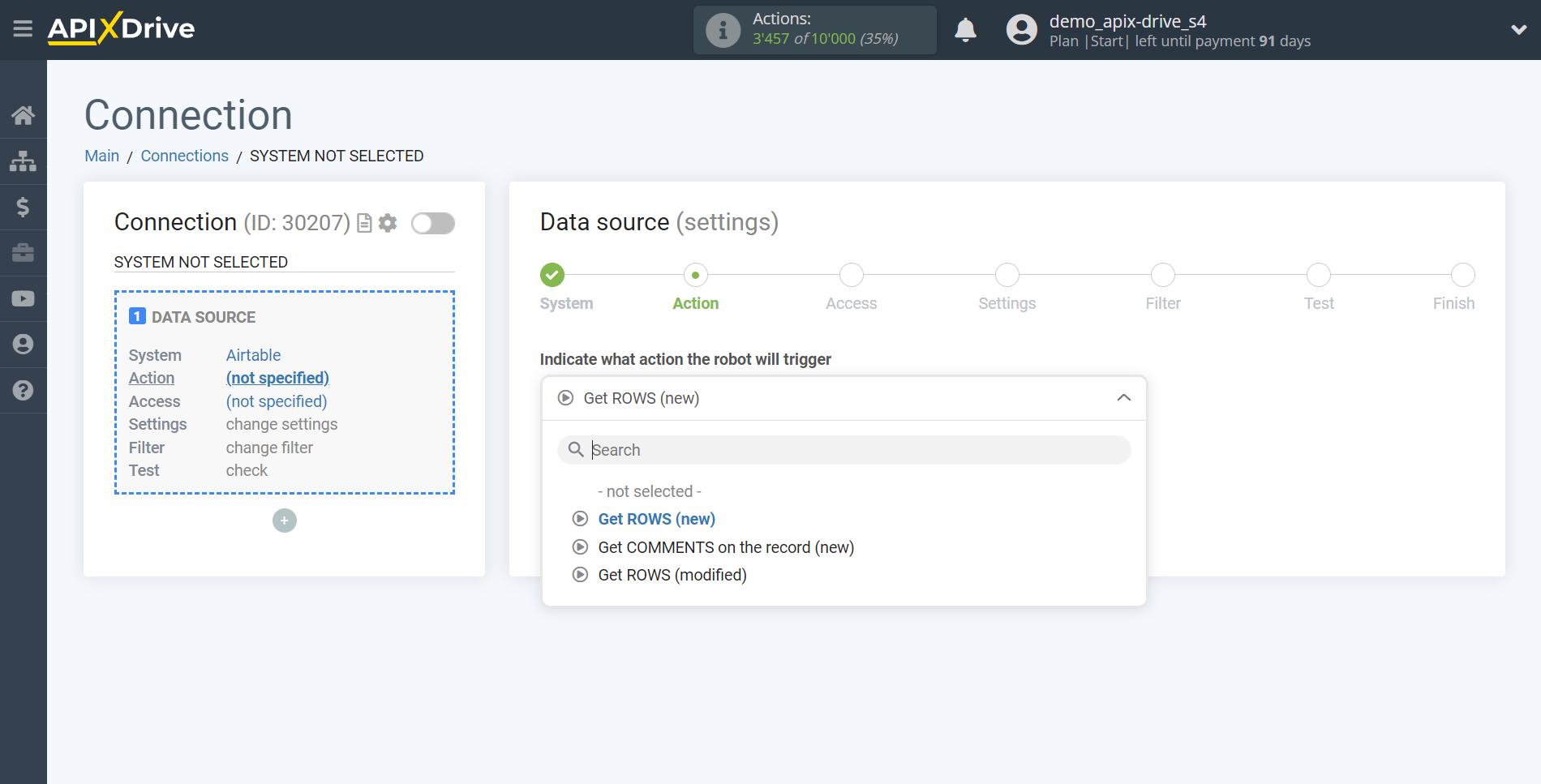 How to Connect AirTable as Data Source | Action selection How to Connect AirTable as Data Source | Action selection