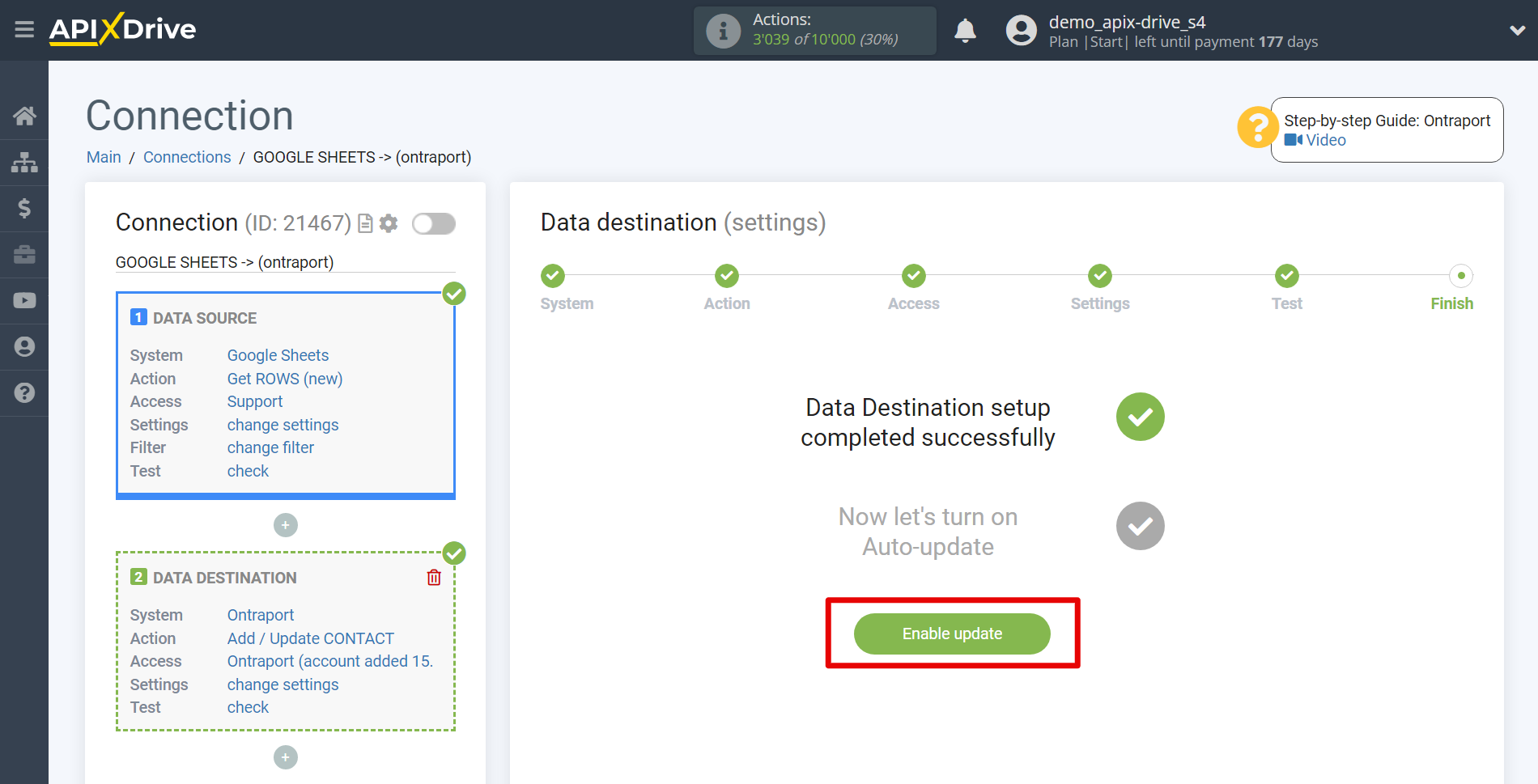 How to Connect Ontraport as Data Destination | Enable auto-update How to Connect Ontraport as Data Destination | Enable auto-update