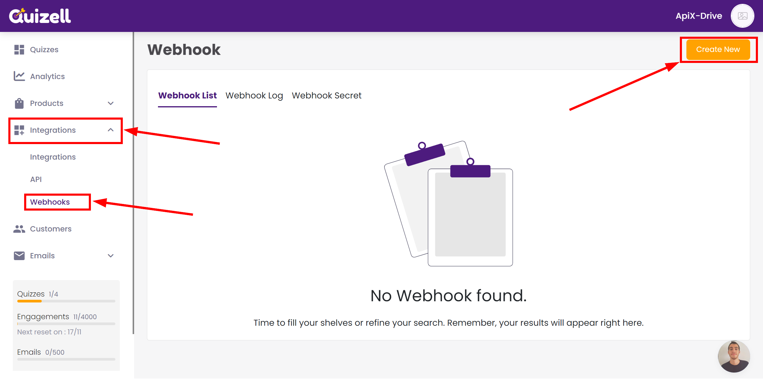 How to Connect Quizell as Data Source | Go to Webhook settings How to Connect Quizell as Data Source | Go to Webhook settings