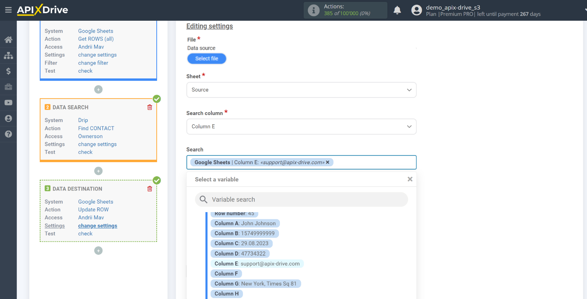 Setting up Drip Contact Search in Google Sheets | Assigning fields Setting up Drip Contact Search in Google Sheets | Assigning fields
