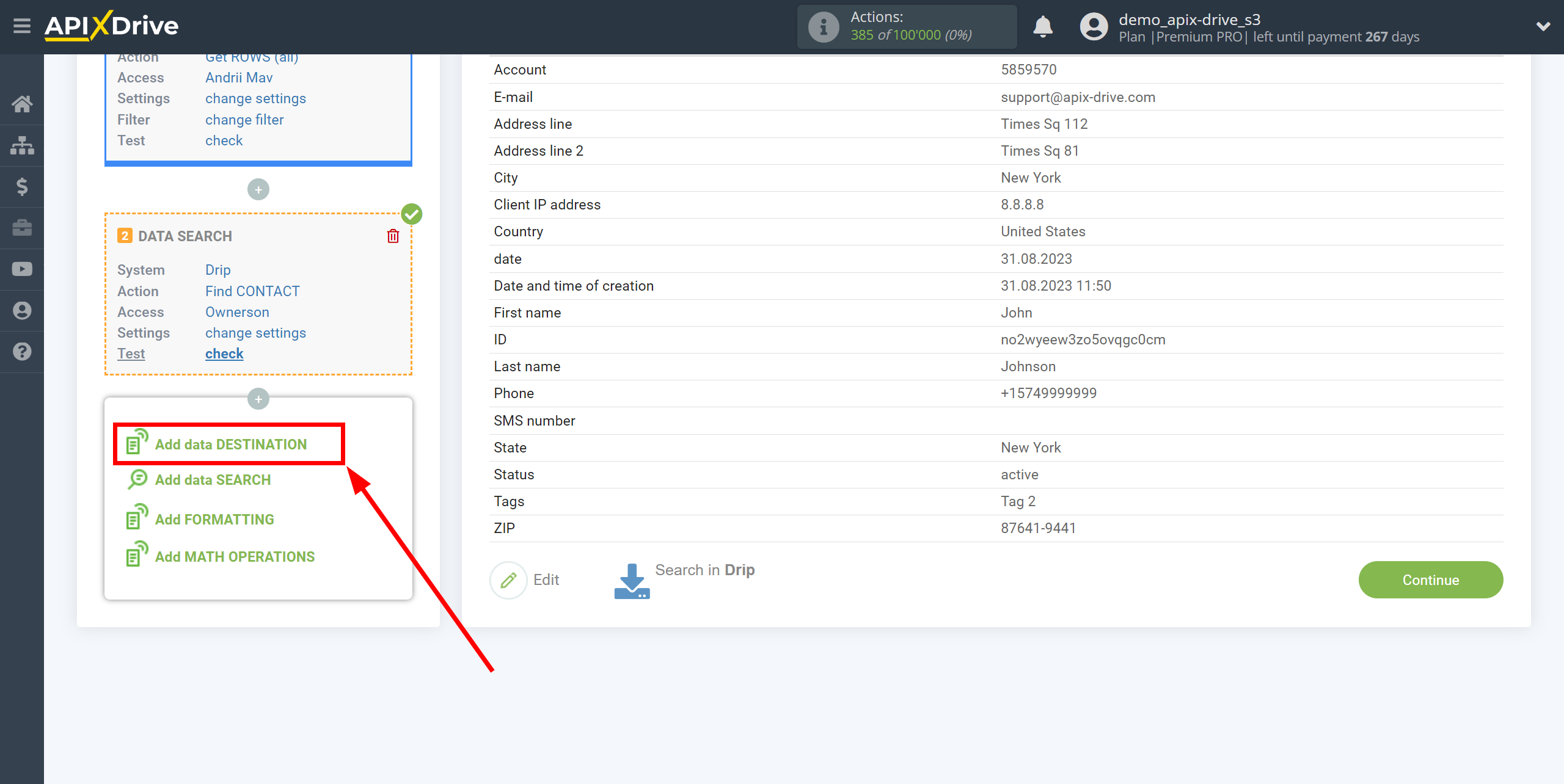 Setting up Drip Contact Search in Google Sheets | Setup Data Destination system Setting up Drip Contact Search in Google Sheets | Setup Data Destination system